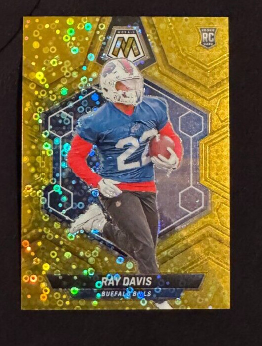 Ray Davis 2024 Mosaic No Huddle Gold (8/10) Card# 387 Buffalo Bills Rookie