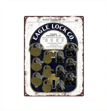 1910 Eagle Lock Co Padlock Store Display Board Metal Sign 9x12" A025