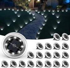 Solar Ground Lights Outdoor Garden Bright in-Ground Landscape Pathway Lights 24p
