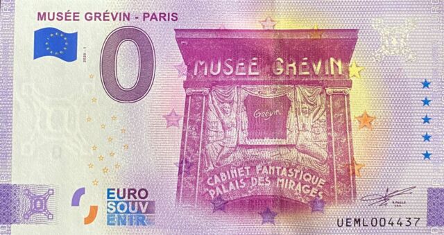 Banconota 0 Euro Museo Grévin Parigi Anniversario Francia 2020 Numero Vari