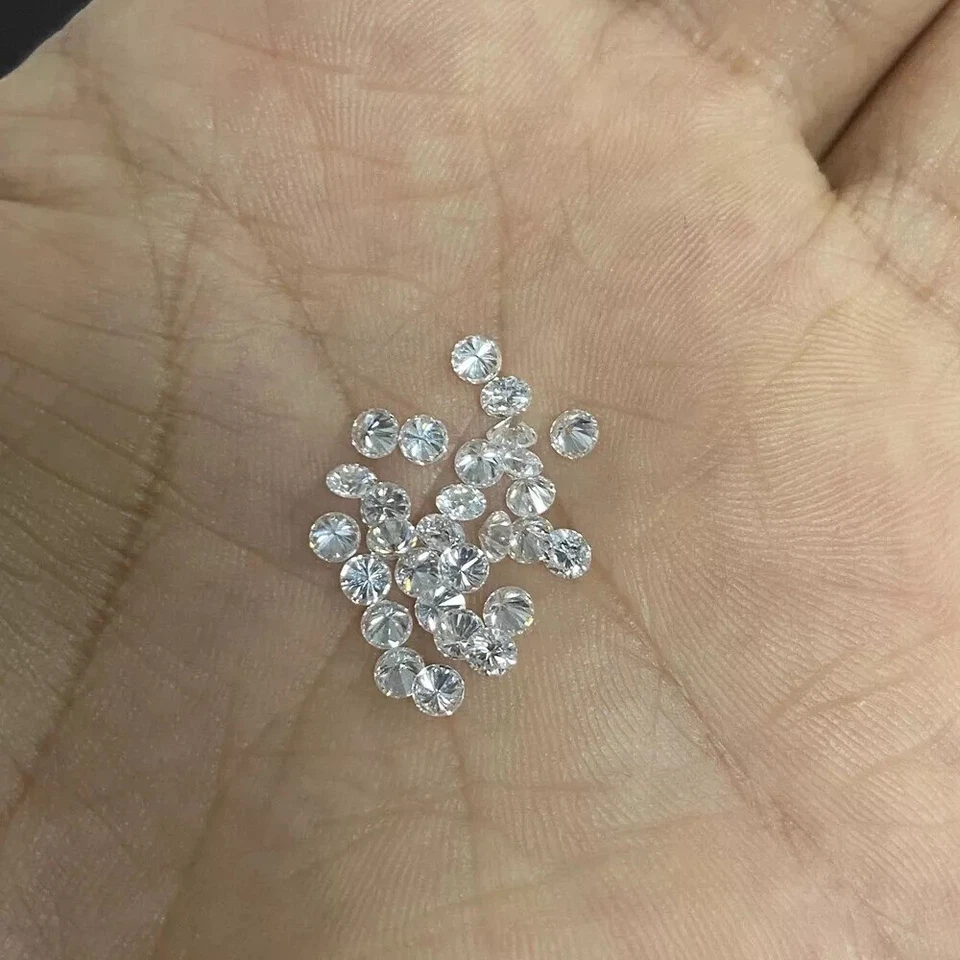 Lote de 25 piezas redondas de diamantes sueltos naturales de 2 mm VVS1 claridad D color blanco 0,03 quilates Foto 2 de 4