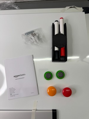 Amazon Basics Whiteboard magnetisch Aluminiumleisten trocken abwischbar 60x45 cm
