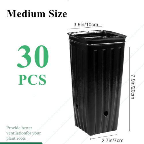 30PCs Tall Tree Pots Plastic Deep Plant Nursery Pots Tall Seedling Flower Pots - Picture 9 of 19
