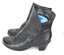 Arche womens leather ankle boot in black with press stud opening size EU39/US8