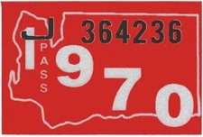 1970 WASHINGTON Vinyl Sticker Decal -CAR/Passenger License Plate Reg.TAB TAG-New