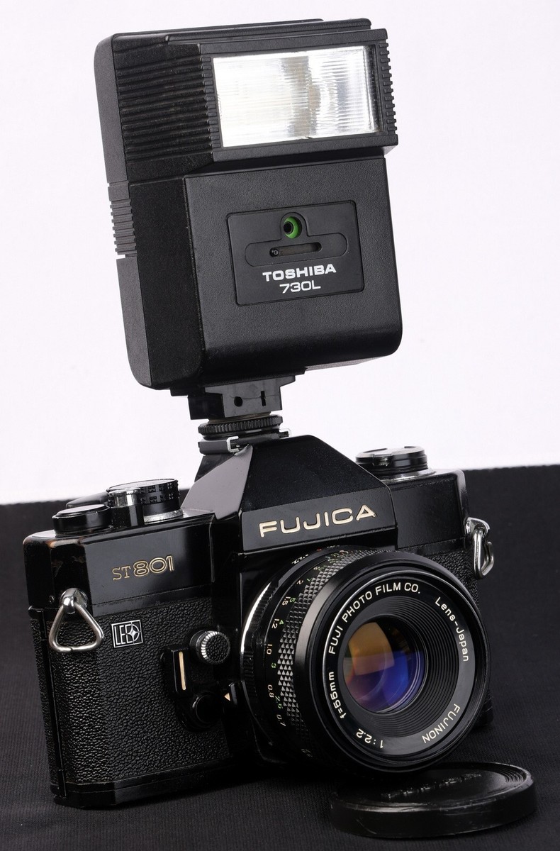 Fujica ST801 LED Black 35mm Film SLR c/w Fujinon 55mm f/2.2