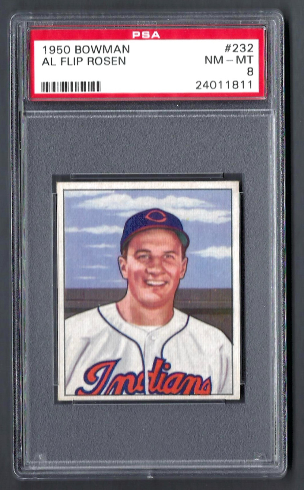 1950 Bowman Al "Flip" Rosen #232 - RC - Cleveland Indians - PSA 8