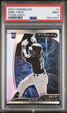 ONEIL CRUZ 2022 Panini CHRONICLES TITAN RC #3 [HOLO PRIZM]-PSA 9--POP 2, 1H--PIT