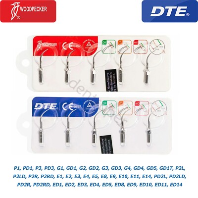 5PCS Woodpecker/DTE Original Ultrasonic Scaler Tips Set, Scaling Perio Endo