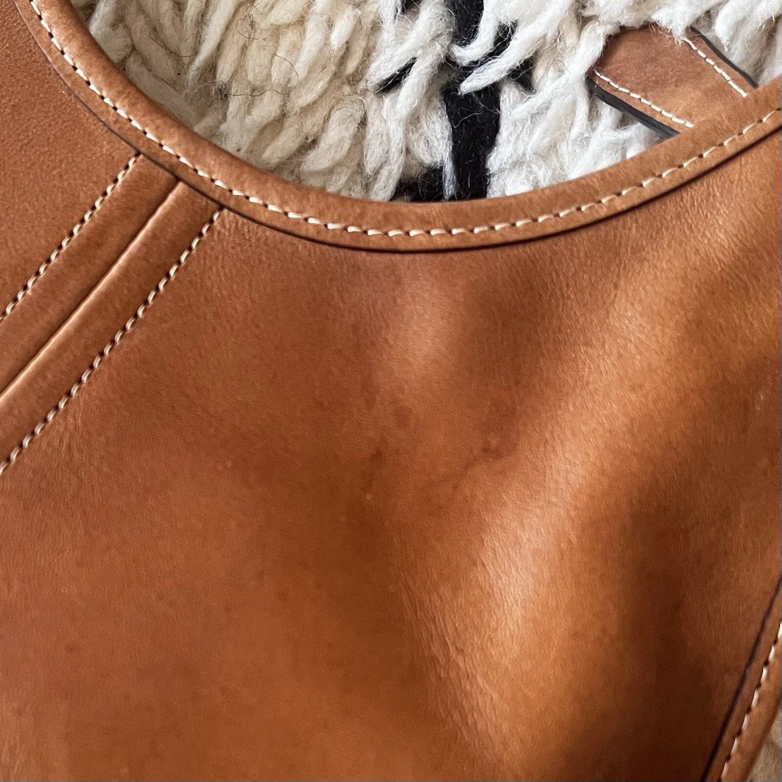 Borsa hobo Coach Forever Ergo con tracolla ricamata C4473 pelle marrone cammello