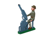 Lead Soldier AA Gunner Figure Dark Gray Gun  Modern 8