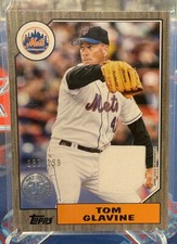2022 Topps Series 2 Tom Glavine 1987 Game Used Jersey Relic Black /199 Mets