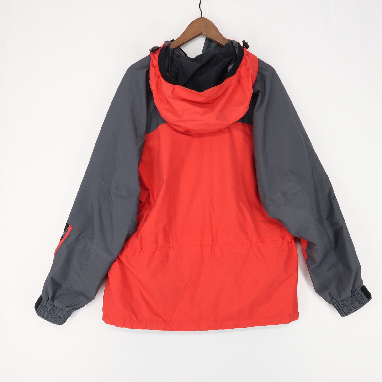 Vintage Marmot Gore Tex Shell Jacket Mens Large Red Gray Hooded Full