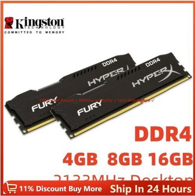 HyperX FURY DDR4 8GB 16GB 4GB 2133MHz PC4-17000 Desktop RAM Memory DIMM 288