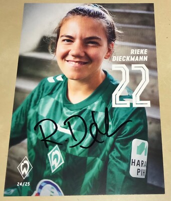 Rieke Dieckmann Original Signierte Autogrammkarte Werder Bremen Frauen 24/25 #18