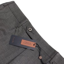 Zanella NWT Dress Pants Size 32 US Curtis In Gray Melange 100 Wool