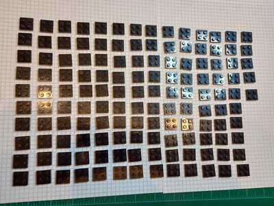 135 pieces Black Genuine Lego 2 x 2 Plate Prt 3022 Goth Castle Star Wars WYSIWYG