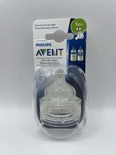 Pack of 2 Philips AVENT Anti-Colic Slow Flow Nipples 1m