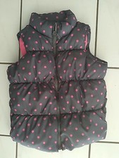 Girls Size 8/size Medium Old Navy Gray And Hot Pink Polka Dot Puffer Vest
