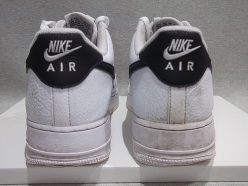 NIKE Air Force 1 '07 Scarpe da Ginnastica Basse Uomo Bianco/Nero TAGLIA UK 10,5 - SUOLA DANNEGGIATA - Foto 7 di 15