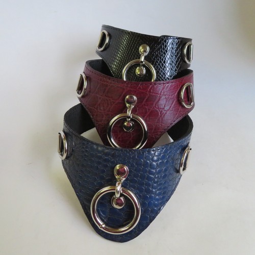 Cuello de cuero, cuello corto de historia de O, punk gótico texturizado hecho a mano en EE. UU. - Imagen 2 de 25