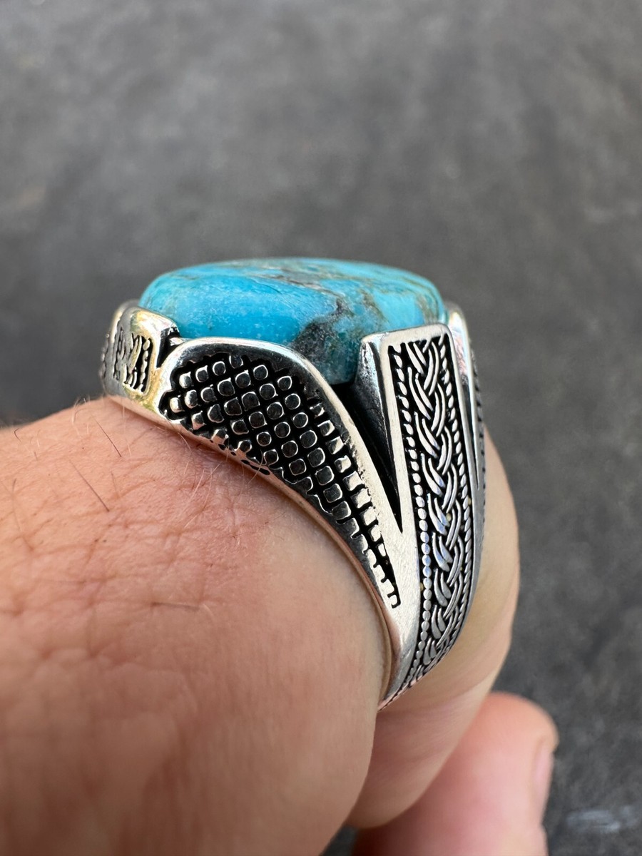 SILVER925 NATIVE TURQUOISE RING/シルバー/リング STERLING SILVER NATIVE AMERICAN VTG BLUE WEB TURQUOISE RING