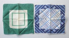 Great Pair of Vintage Art Deco Cotton Handkerchiefs