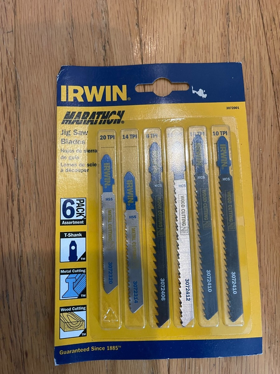 IRWIN 6-Piece T-Shank Jigsaw Blade Set - Assorted Wood & Metal Cutting Blades