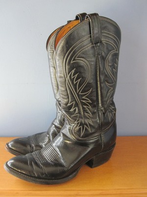 black leather boots ebay