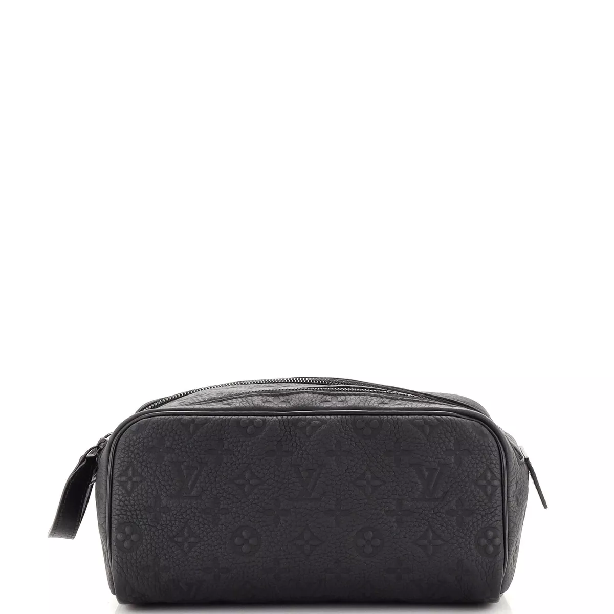 Louis Vuitton Dopp Kit Toiletry Pouch Taurillon Monogram Leather Black