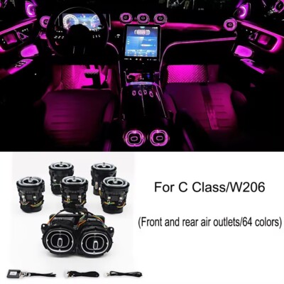 64 Colors LED Air Vent Ambient Light For Mercedes Benz C class W206 X254 GLC