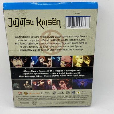 JUJUTSU KAISËN: Season 1-Part 2 Blu-ray WITH SLIPCOVER NEW