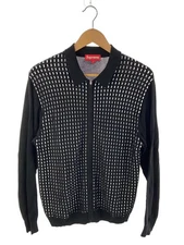 Supreme 18SS Dashes Zip Up Knit Polo Sweater (Lightweight) Medium Cotton Black