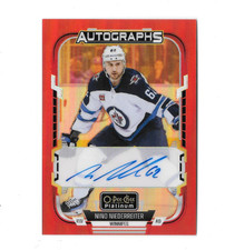 2023-24 UD O-Pee-Chee Premier Nino Niederreiter AUTO RED RAINBOW