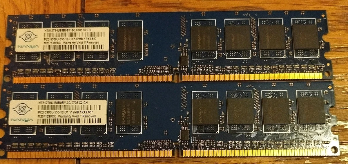 DDR 512 NANYA メモリ PC2-5300 2 MODULES Nanya 512 MB PC2-5300 DDR2
