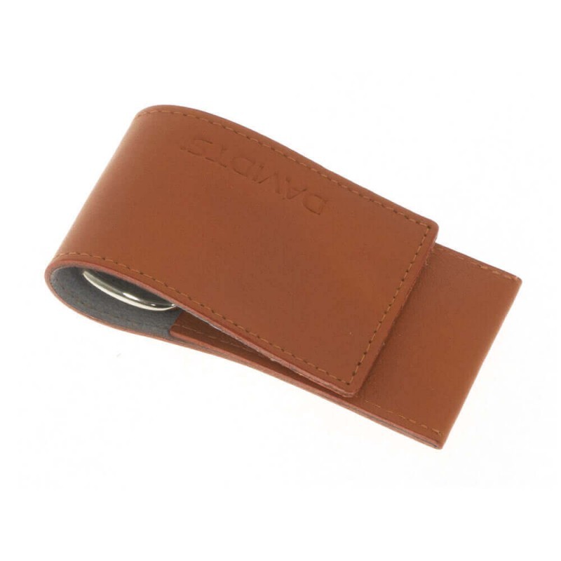 Set manucure cuir Davidts Siena en véritable cuir cognac compact