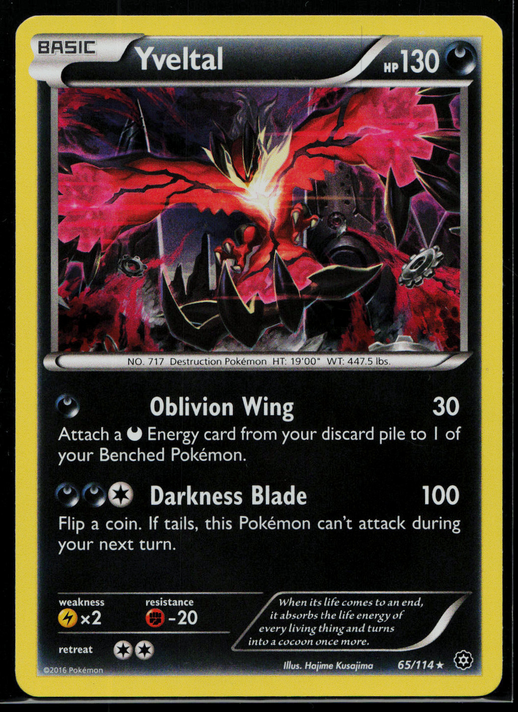 Yveltal Holo Rare XY - Steam Siege 65/114 NM D3188