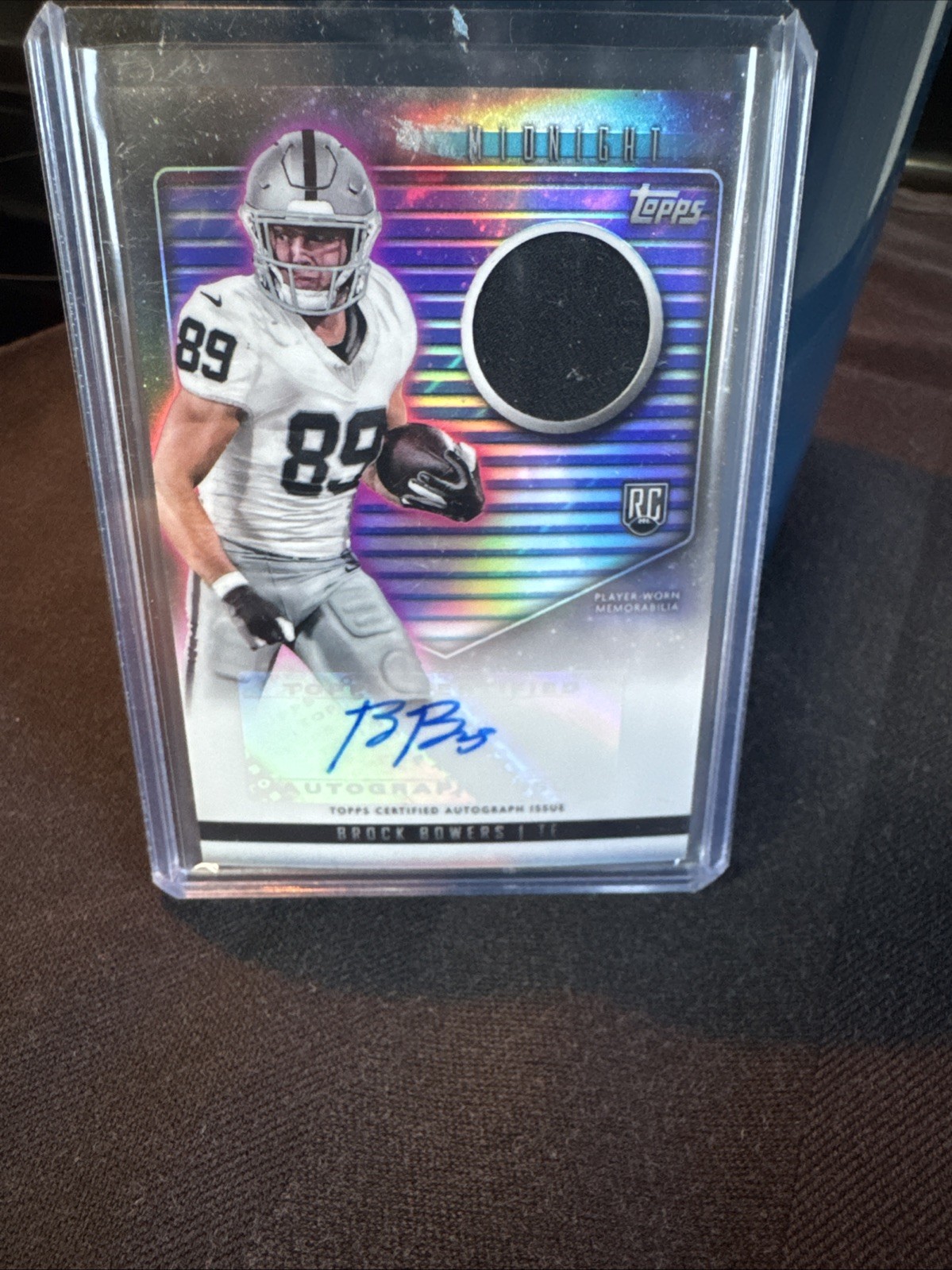 Brock Bowers 2024 Topps Midnight #RJA-BB Rookie Jersey Auto “Player Worn”