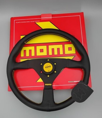 Yellow MOMO MonteCarlo 350mm 14' Genuine Leather Thickened Spoke