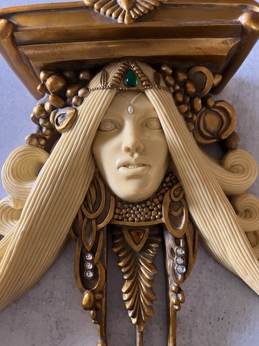 Vintage 3-D Decorative Art Nouveau Fairy shelf Fantasy Resin Wall Decor - Picture 5 of 5