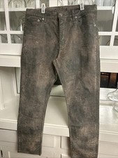 Ralph Lauren Purple Label 750 Foiled Ankle Denim Jeans Womens 31 Distress 1,190