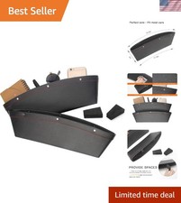 2 Set Car Seat Gap Organizer, Car Seat Gap Filler, PU Full Leather Car Seat C...