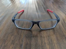 Kids Crosslink Size XS Prescription Glasses Frame Satin Grey Smoke Red