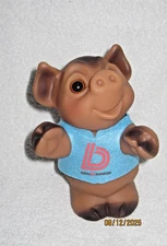 1980's Vintage PIG BANK - 6"  Thomas Dam Troll from Denmark with glass eyes