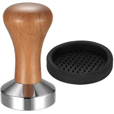 51mm Kaffee Tamper Edelstahl Holzgriff Espresso Stampfer Set für Kaffeeliebhaber