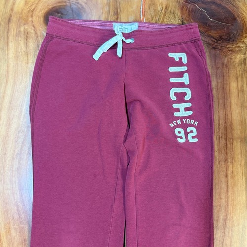 Vintage Y2K Abercrombie Women's Pants M Low Rise Knit Logo Cotton Sweats DD19 - Picture 3 of 7