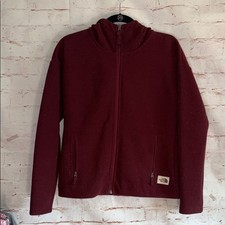 The North Face Maroon Full-Zip Jacket Hoodie Sweater Women  s S Sibley fleece