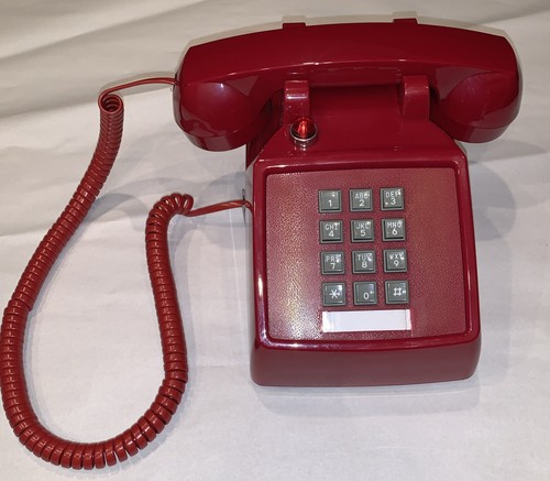 Bittle Red Corded No Dial Desk Handset HA9888 25T New Emergency Landline