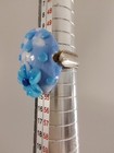 ​Vintage Sterling Silver Murano Art Glass Ring Blue White Millefiori Flower Sz 6 — photo 6