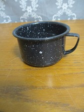 Metal Tin Blue/Black Enamel Mug Speckled Rustic Farmhouse Camping Coffee